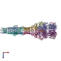 PDB entry 5o66 coloured by chain, top view.