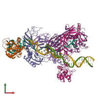 PDB entry 5o6u coloured by chain, front view.