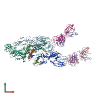 PDB entry 5o6v coloured by chain, front view.