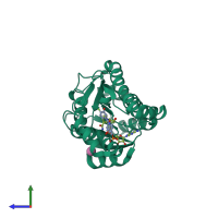 PDB entry 5o6x coloured by chain, side view.