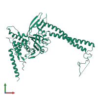 PDB entry 5o71 coloured by chain, front view.