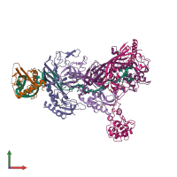 PDB entry 5o7h coloured by chain, front view.