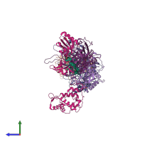 PDB entry 5o7h coloured by chain, side view.