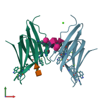 PDB entry 5o7w coloured by chain, front view.