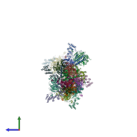 PDB entry 5o7x coloured by chain, side view.