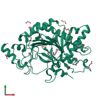 PDB entry 5o7y coloured by chain, front view.