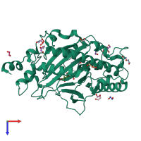 PDB entry 5o7y coloured by chain, top view.