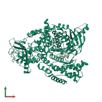Monomeric assembly 1 of PDB entry 5o83 coloured by chemically distinct molecules, front view.