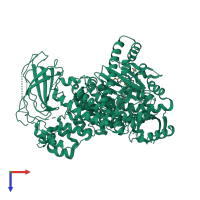 PDB entry 5o83 coloured by chain, top view.