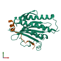 PDB entry 5o8k coloured by chain, front view.