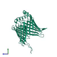 PDB entry 5o8o coloured by chain, side view.