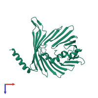 PDB entry 5o8o coloured by chain, top view.