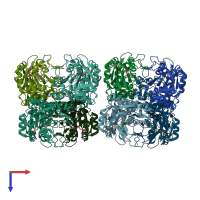 PDB entry 5o8q coloured by chain, top view.