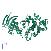 PDB entry 5o8u coloured by chain, top view.