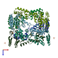 PDB entry 5o8y coloured by chain, top view.