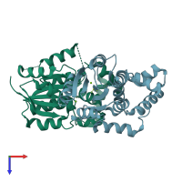 PDB entry 5o8z coloured by chain, top view.