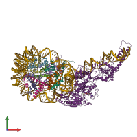 PDB entry 5o9g coloured by chain, front view.