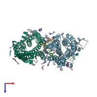 PDB entry 5o9h coloured by chain, top view.