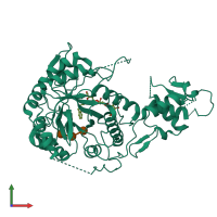 PDB entry 5o9q coloured by chain, front view.