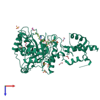 PDB entry 5o9y coloured by chain, top view.