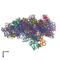 PDB entry 5oa3 coloured by chain, top view.