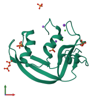 PDB entry 5oab coloured by chain, front view.