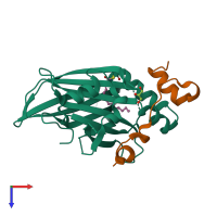 PDB entry 5oaq coloured by chain, top view.