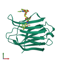 PDB entry 5oax coloured by chain, front view.