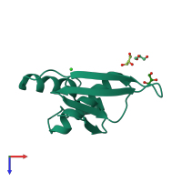 PDB entry 5oc5 coloured by chain, top view.