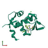 PDB entry 5oc8 coloured by chain, front view.