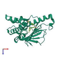 PDB entry 5oci coloured by chain, top view.