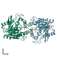 PDB entry 5ocj coloured by chain, front view.