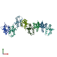 PDB entry 5ocn coloured by chain, front view.