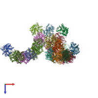 PDB entry 5ocw coloured by chain, top view.