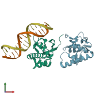PDB entry 5od6 coloured by chain, front view.