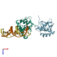 PDB entry 5od6 coloured by chain, top view.
