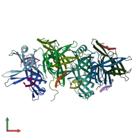 PDB entry 5odn coloured by chain, front view.