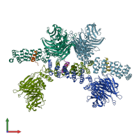 PDB entry 5ods coloured by chain, front view.