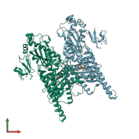 PDB entry 5ofa coloured by chain, front view.
