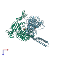 PDB entry 5ofa coloured by chain, top view.