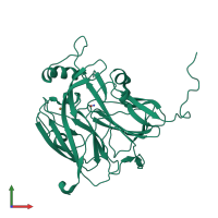 PDB entry 5ofd coloured by chain, front view.