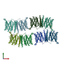 PDB entry 5oge coloured by chain, front view.
