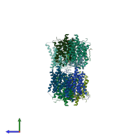 PDB entry 5oge coloured by chain, side view.