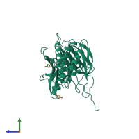 PDB entry 5ogs coloured by chain, side view.