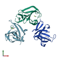 PDB entry 5oh2 coloured by chain, front view.