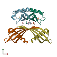 PDB entry 5ohv coloured by chain, front view.