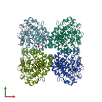 PDB entry 5ohz coloured by chain, front view.