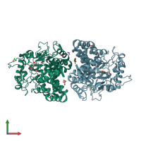 PDB entry 5oiv coloured by chain, front view.
