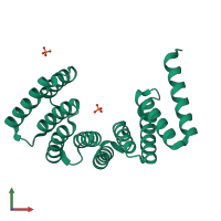 PDB entry 5oj8 coloured by chain, front view.