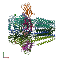 PDB entry 5ojm coloured by chain, front view.